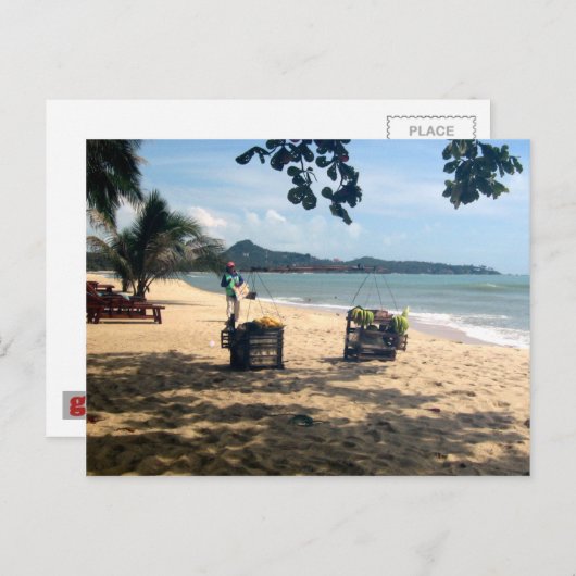 Beach Vendings ... Lamai Beach, Koh Samui Island Postkarte (Vorne/Hinten)