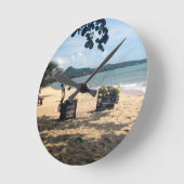 Beach Vendings ... Lamai Beach, Koh Samui Island Runde Wanduhr (Winkel)