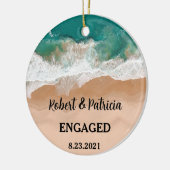 Beach Verlobt Keepake Verlobung 2022 Keramik Ornament (Links)