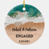 Beach Verlobt Keepake Verlobung 2022 Keramik Ornament (Hinten)