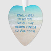 Beach Verlobung Herzlich gestyltes Foto Ornament (Vorderseite)