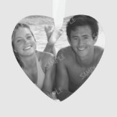 Beach Verlobung Herzlich gestyltes Foto Ornament (Rückseite)