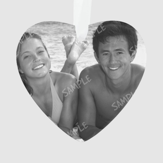 Beach Verlobung Herzlich gestyltes Foto Ornament (Rückseite)
