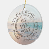 Beach Verlobung Pass Briefmarke Zielort Keramik Ornament (Links)