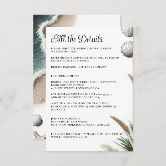 Beach Vibe Begleitkarte (Vorne/Hinten)