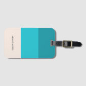 Beach Vibe|Colorblock Blue Monogram Gepäckanhänger (Vorderseite (Horizontal))