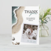 Beach Vibe Foto Dankeskarte (Stehend Vorderseite)