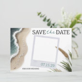 Beach Vibe Foto Save the Date (Stehend Vorderseite)