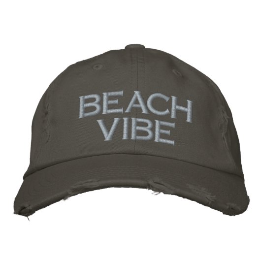 Beach vibe Lake Life Bestickte Baseballkappe (Vorderseite)