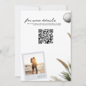 Beach Vibe mit QR Code Hochzeitsempfang Einladung (Rückseite)