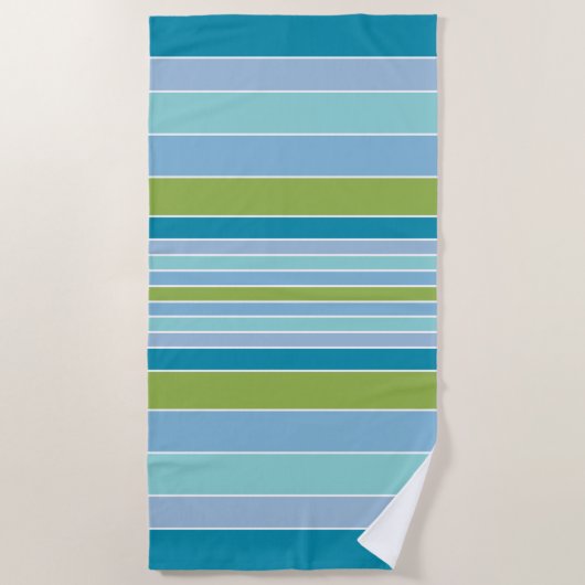 Beach Vibe Stripes in Blues Strandtuch (Vorderseite)