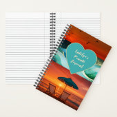 Beach Vibe Sunset Personalized Spiral Notebook Notizblock (Innen)