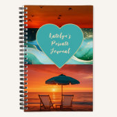 Beach Vibe Sunset Personalized Spiral Notebook Notizblock (Vorderseite)