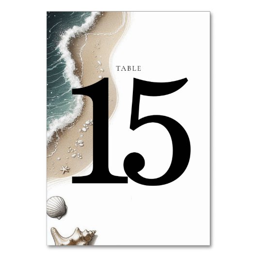 Beach Vibe Tischnummer (Vorderseite)