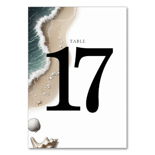 Beach Vibe Tischnummer (Vorderseite)