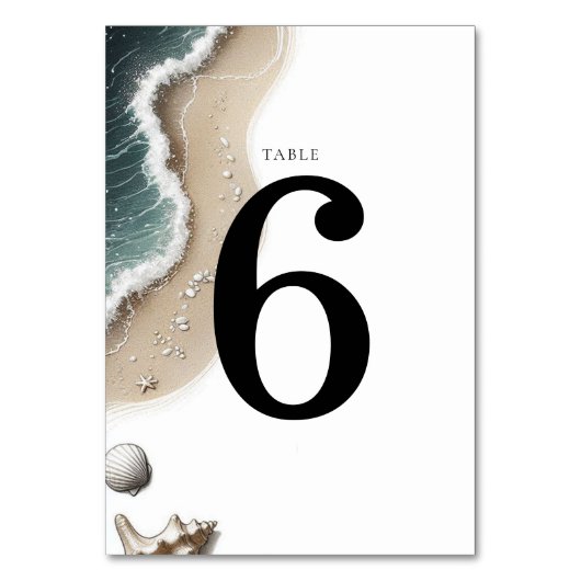 Beach Vibe Tischnummer (Vorderseite)