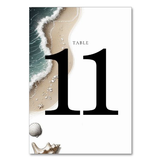 Beach Vibe Tischnummer (Vorderseite)
