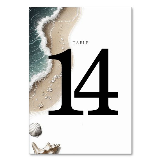 Beach Vibe Tischnummer (Vorderseite)