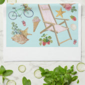 Beach Vibes auf Blue Geschirrtuch (Gefaltet)