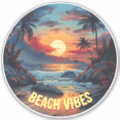 Beach Vibes Aufkleber (Vorderseite)