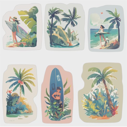 Beach Vibes Aufkleber (Vorderseite)