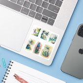 Beach Vibes Aufkleber (Laptop mit iPhone)