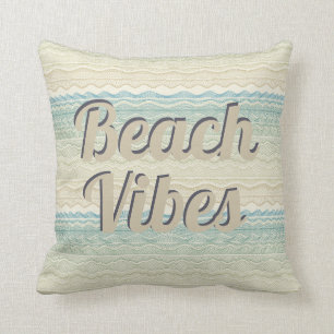 Beach Vibes Beige und Blue Waves Kissen