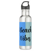 Beach Vibes, Blue Stripes Edelstahlflasche (Vorderseite)