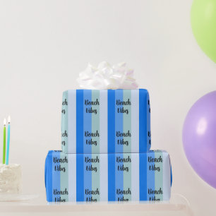 Beach Vibes, Blue Stripes Geschenkpapier