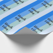 Beach Vibes, Blue Stripes Geschenkpapier (Ecke)