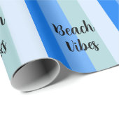 Beach Vibes, Blue Stripes Geschenkpapier (Rolleneckpunkt)