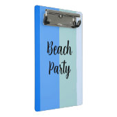 Beach Vibes, Blue Stripes Mini Klemmbrett (Schrägansicht)