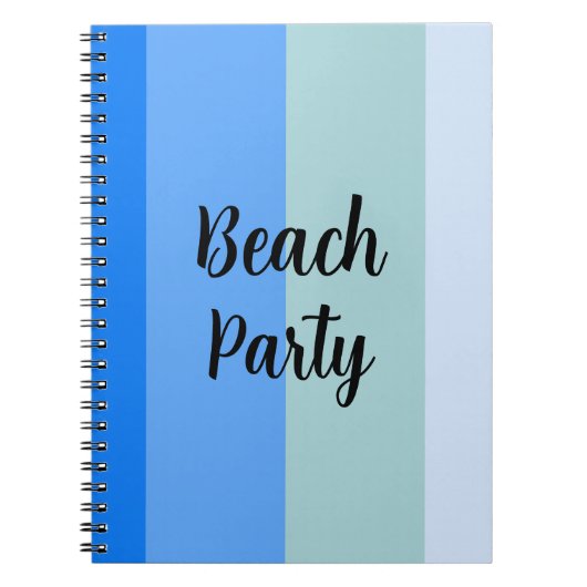 Beach Vibes, Blue Stripes Notizblock (Vorderseite)