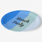 Beach Vibes, Blue Stripes Pappteller (Schrägansicht)