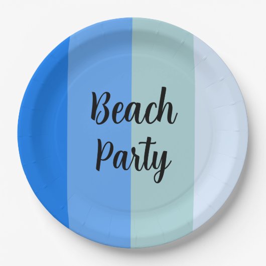 Beach Vibes, Blue Stripes Pappteller (Vorderseite)