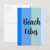 Beach Vibes, Blue Stripes Postkarte (Vorne/Hinten)