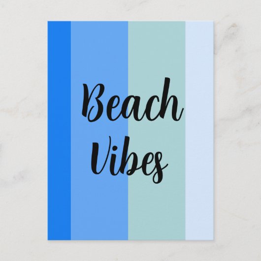 Beach Vibes, Blue Stripes Postkarte (Vorderseite)