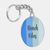 Beach Vibes, Blue Stripes Schlüsselanhänger (Vorderseite links)