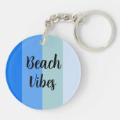 Beach Vibes, Blue Stripes Schlüsselanhänger (Rückseite)
