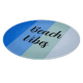 Beach Vibes, Blue Stripes Schneidebrett (Ecke)