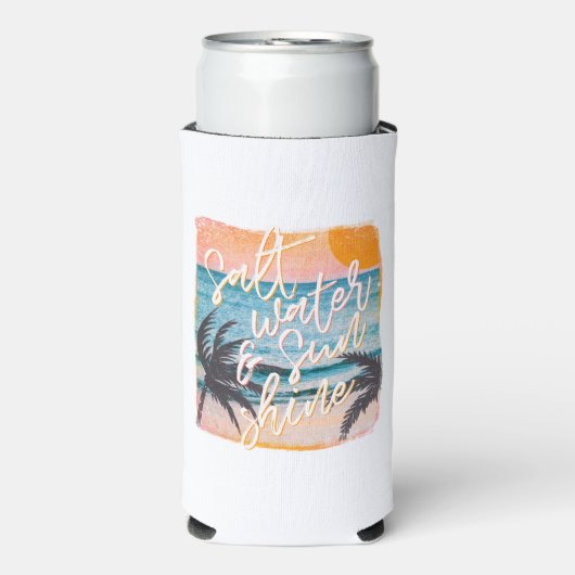 Beach Vibes Can Coozie - Salzwasser & Sun Shine Selters Dosenkühler (Seltzer Vorderseite)