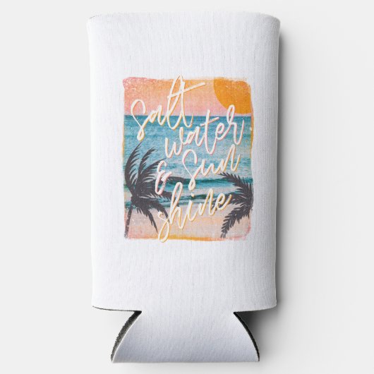Beach Vibes Can Coozie - Salzwasser & Sun Shine Selters Dosenkühler (Vorderseite)