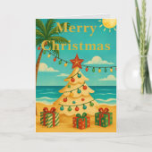 Beach Vibes Cute Message Inside Custom Christmas Karte (Vorderseite)