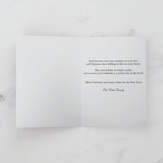 Beach Vibes Cute Message Inside Custom Christmas Karte (Innenseite)