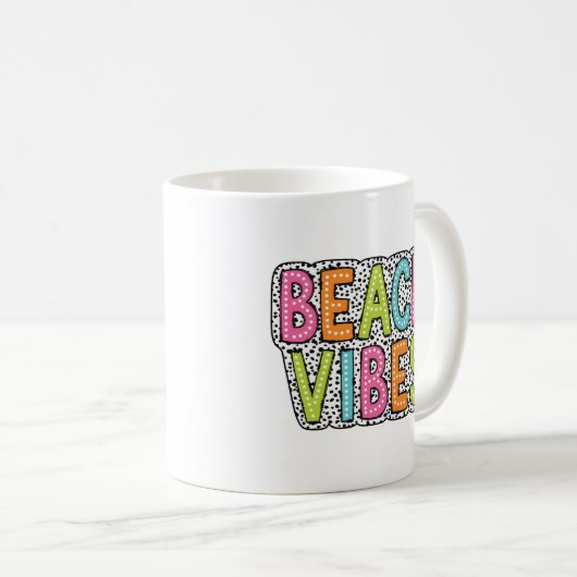 Beach Vibes Dots Kaffeetasse (VorderseiteRechts)