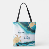 Beach Vibes Elegant Turtles Tasche (Rückseite)