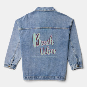 Beach Vibes Fun Summer Graphic Cool Blue Jeansjacke