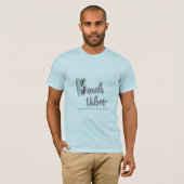 Beach Vibes Fun Summer Graphic Cool Blue T - Shirt (Vorne ganz)