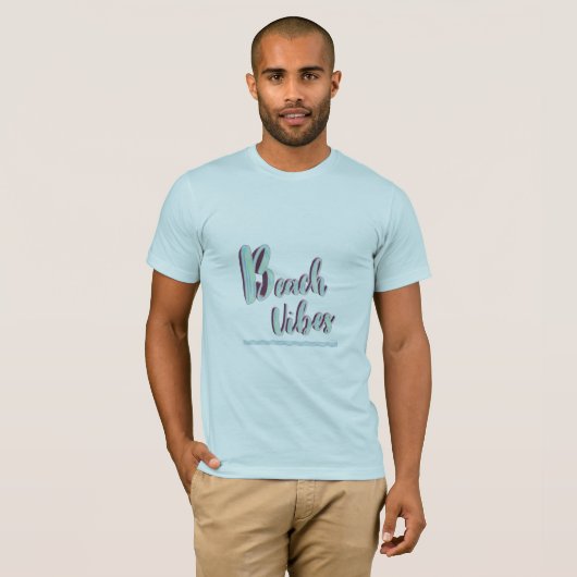 Beach Vibes Fun Summer Graphic Cool Blue T - Shirt (Vorne ganz)