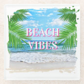 Beach Vibes Glass Untersetzer Set (Vorderseite)